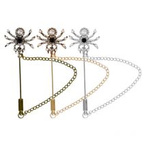 Hot Halloween Party Brooch Gothic Retro Classic Animal Pin Spider Inlaid Rhinestone Accessories Fashionable Punk Holiday Gift