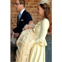 Neue Baby Infant Mädchen Taufe Kleider Mit Spitze Applique Taufe Kleid Hohe Qualität 3M-24M