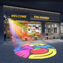 Proiettori pubblicitari esterni a led gobo light proiettori di immagini personalizzati rotatori Gobo per centro commerciale, negozio commerciale