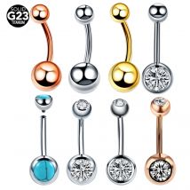 10 Stücke/20 Stücke/50 Stücke G23 Titan Nabelpiercings Ombligo Innengewinde Nabelpiercings Bauchnabelringe Frau Körperschmuck