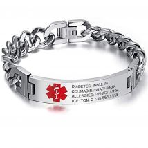 Medizinische Warnung ID Edelstahl Armband Diabetes Epilepsie Alzheimer Allergie sos Schmuck kostenlose Gravur