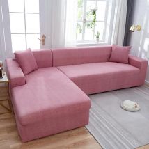 Sofagarniturbezüge für Wohnzimmer, Stretch, Haustiere, Ecksitz in L-Form, Rosa, 1, 2, 3, 4-Sitzer, Couchbezug, Couchbezug