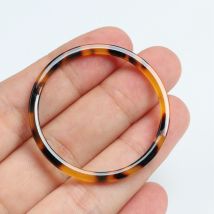 Leopardenmuster, Schildpatt-Ohrring-Charm, Acetat-Acrylperlen, kreisförmig, Boho, Ohrring-Teile, Ohrringe-Fund, 44 mm-ACE248