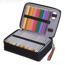 200 Holes School Pencil Case PU Leather Penal for Girls Boys Pen Box Big Cartridge Bag Large 4 Layers Pencilcase Stationery Kit