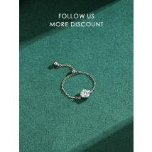 Modian Adjustable Chain Link Female Rings Real 925 Sterling Silver Ten Hearts Sparkling CZ Finger Ring For Women Wedding Jewelry