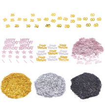 Goud Zilver Rose Goud 18 30 40 50 60 Digitale Confetti Gelukkige Verjaardag Sterren Tafel Confetti