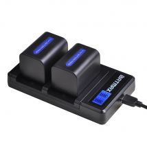 Batmax 3000 mAh NP-FH70 NP FH70 Akku + LCD Dual USB Ladegerät für Sony NP-FH30 NP-FH40 NP-FH60 NP-FH50 NP-FH70 HDR-XR Serie