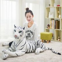 30-120 cm Riesiger Weißer Tiger Plüschtiere Weiches Wildtier Kissen Tierpuppe Gelber Tiger Schwarzer Leopard Panther Spielzeug für Kinder