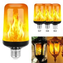 B22 E27 Żarówki LED z płomieniem 4-tryby Impreza LED Efekt płomienia Symulacja światła ognia Żarówka