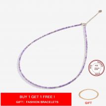 Natural Stone Necklace Spinel/Lapis Lazul/Amazonite/Amethy/Tourmaline/Amethyst  Ketting 2MM Silver 925 Jewelry for Collier Femme