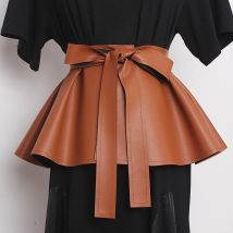 Frauen runway fashion PU leder Cummerbunds weibliche vintage Kleid Korsetts Bund Gürtel dekoration breiten gürtel R3335