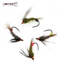 Vampfly #12 6PCS Hare's Ear Nymph Fly Copper Rib Epoxy Butt Wet Fly Barbless Hook For Trout Grayling Brook Fishing Lure Baits