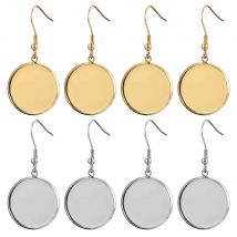 20 pz / lotto orecchini in acciaio inossidabile oro gancio cabochon base vuota 6 8 10 12 14 16 18 20 25 30mm resina di vetro creazione di gioielli fai da te