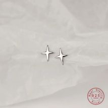 HALLO MANN S925 Sterling Silber Einfache Sterne Stud Ohrringe Frauen Mode Temperament Party Schmuck