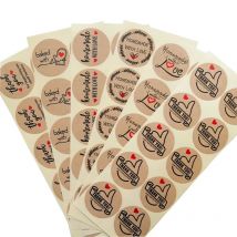 100 stücke Kraft papier Aufkleber danke rotes Herz Aufkleber Daumen hoch Liebe Umschlag Dekoration Siegel Etiketten