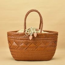 Französisch hand-woven 100% Echtem Leder Gewebt Schulter Tasche mit Casual Woven Innen Tasche Vintage Einkaufstasche Gekreuzte Tote taschen