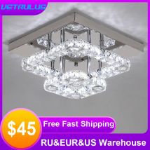 Platz Kristall Led-deckenleuchte Moderne Kronleuchter Innen Beleuchtung Gang Korridor Oberfläche Montiert Leuchte Home Hotel Loby Decor