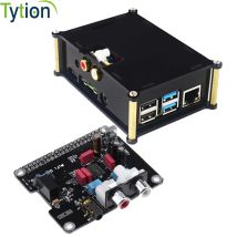 Raspberry Pi 4B Expansion Board I2S HIFI DAC Digital Sound Card Digital Broadcasting Box Music Turntable with Acrylic Shell Case