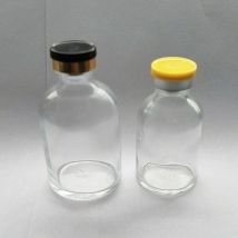 Empty 100ML 50ML 30ML Transparent  Injection Glass Vial with Plastic Aluminium Cap 1oz Clear  Liquid Medicine Glass Containers