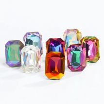 Astrobox Octagon K9 Gem Glass Rhinestones For Clothing Point Back Jewelry Making Stones Loose Strass Beads Clothes Accessories