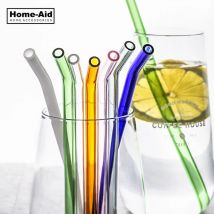 10pc Handgemachte Gesunde Glas Stroh Umweltfreundliche Haushalts Glas Gerade Pipette Tubularis Schnarchen Stück Rohr