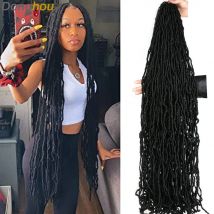 18 24 36 Zoll lange unordentliche Boho-Göttin Faux Locs Häkelhaar lockiges Geflecht weiche Locs Häkelhaar synthetische Flechten Haarverlängerung
