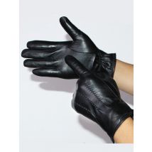 Leather Gloves Men's High-grade Goatskin Gloves Autumn and Winter Outdoor Warmth Plus Velvet Sheepskin Gloves Driving Gloves New