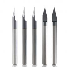 Dreanique 5pcs/lot Carbide V Groove Bit 20 30 45 60 90 Degree Engraving Bit 0.1-0.3mm tips with 1/8” Shank