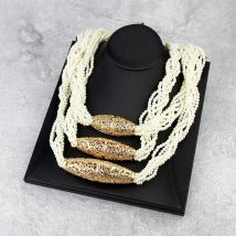 Sunspicems Marokko Braut Halsband Halskette Mehrschichtige Perlen Perlenkette Halskette Arabisch Hochzeit Schmuck Gold Farbe Anhänger