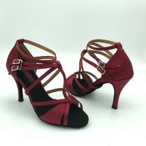 9cm Hohe Ferse Latin Dance Schuhe Für frauen Salsa schuhe praxis schuhe bequeme schuhe MS6232BG dropshipping versand kostenloser