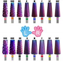 4 IN 1 Carbide two hand 7.0 Large Medium Small 3 Size Purple Carbide nail milling drill bits 6.0