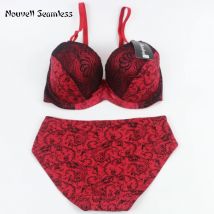 2025 New Brand Sexy High-Quality Push Up Padded Underwire Bow Bras Set  Lace Flower Underwear For Womes Large Size Lingerie