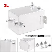 Racing 3L Auto Kraftstoff Surge Tank Aluminium 3 Liter Swirl Pot System Universal Fuel Tank Schwarz