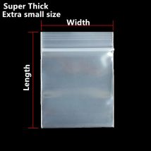 1000 Stück Kleine Dickere PE-Zip-Lock-Beutel - Transparente Kristallklare Verpackungsbeutel Wiederverwendbare Zubehör-Reißverschlussbeutel Mini-Taschen