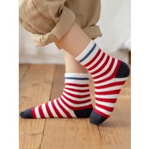 5Paris/lot Kids Socks Autumn Winter Cotton Baby Socks Red Star Cool Children Socks Fashion Striped Boys Socks