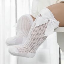 Lawadka 0-24Month Sommer Baby Mädchen Socken Große Bögen Weiche Baumwolle Elastische Solide Mesh Neugeborenen Socken Kniehohe Lange Kleinkind mädchen Socke