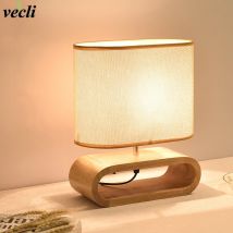 Nordic Holz Tisch Lampe Kreative Moderne Schlafzimmer Nacht LED Licht Wohnzimmer Hotel Japanische Studie Tisch Lampe Leinen Lampenschirm