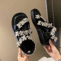 2026 Kristall-Sommersandalen für Damen Offene Zehenpartie Modische Damenschuhe Spezielles Design 3,5 CM TPR-Sohle