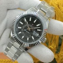 40mm men's watch automatic stainless steel case waterproof silver case Blue Black Dial Men's luminous watch folding buckle