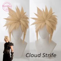 【AniHut】Cloud Strife Perücke Final Fantasy VII Remake Cosplay Blonde Synthetische Hitzebeständige Haar Wolke Cosplay