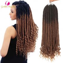 Soul Goddess Faux Locs Häkelzöpfe Haar Weiche natürliche synthetische Zöpfe Dreadlocks 20" 18 Stränge/Packung mit lockigen Endverlängerungen