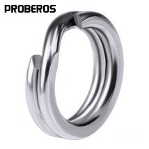 PROBEROS 50 pezzi Anelli divisi da pesca per esca CrankHard Argento Acciaio inossidabile 0 # -12 #   Attrezzatura per accessori per connettori da pesca