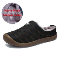 Winter Plüsch Männer Hausschuhe große Größe 48 47 Indoor warmes Fell Herren Panto letten Schuhe Unisex Schlafzimmer Rutschen wasserdichte männliche Hausschuhe Slip on