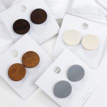 AENSOA Neue Trendy Runde Holz Ohrringe Für Frauen 2021 Vintage 4 Farbe Holz Aussage Anhänger Ohrringe Kostüm Schmuck Geschenk