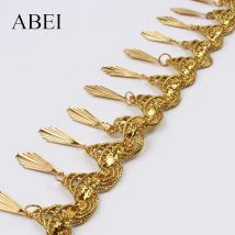 4 cm 2 Yards Geflochtene Gold Spitze Fransen Pailletten Paillette Quaste Band Bühne Leistung Anzüge Hochzeit Kleid Nähen Stoff Dekore