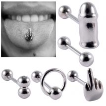 1PC Chirurgische Stahl Verschiedenen Zunge Barbell Stud Nahen Finger Zunge Piercing Intern Gewinde Zunge Stud Punk Körper Schmuck