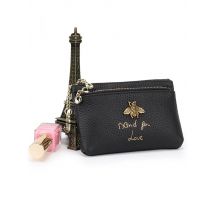 Fashion Coin Purse Ladies Real Leather Wallets Coin Pouch with Zipper Snake Pattern Women Genuine Leather Keychain Change Purse