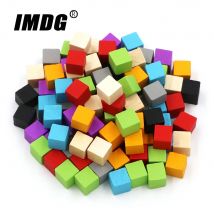 100pcs/set Holz Würfel Blöcke Blank Würfel DIY Tokens Neue Produkte 10mm Platz Ecke Farbe Bord Spiel würfel Frühen Bildung