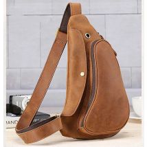 Luufan Crazy Horse Leder Mans Große Brust Tasche Aus Echtem Leder Sling Tasche Für Männer Sport