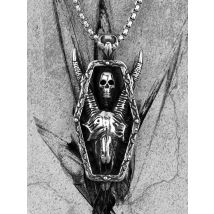 Long Horned Demon Skull Stainless Steel Men Necklaces Pendants Chain Punk for Boyfriend Male Jewelry Creativity Gift Wholesale